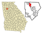 Cobb County Georgia Incorporated and Unincorporated areas Kennesaw Highlighted